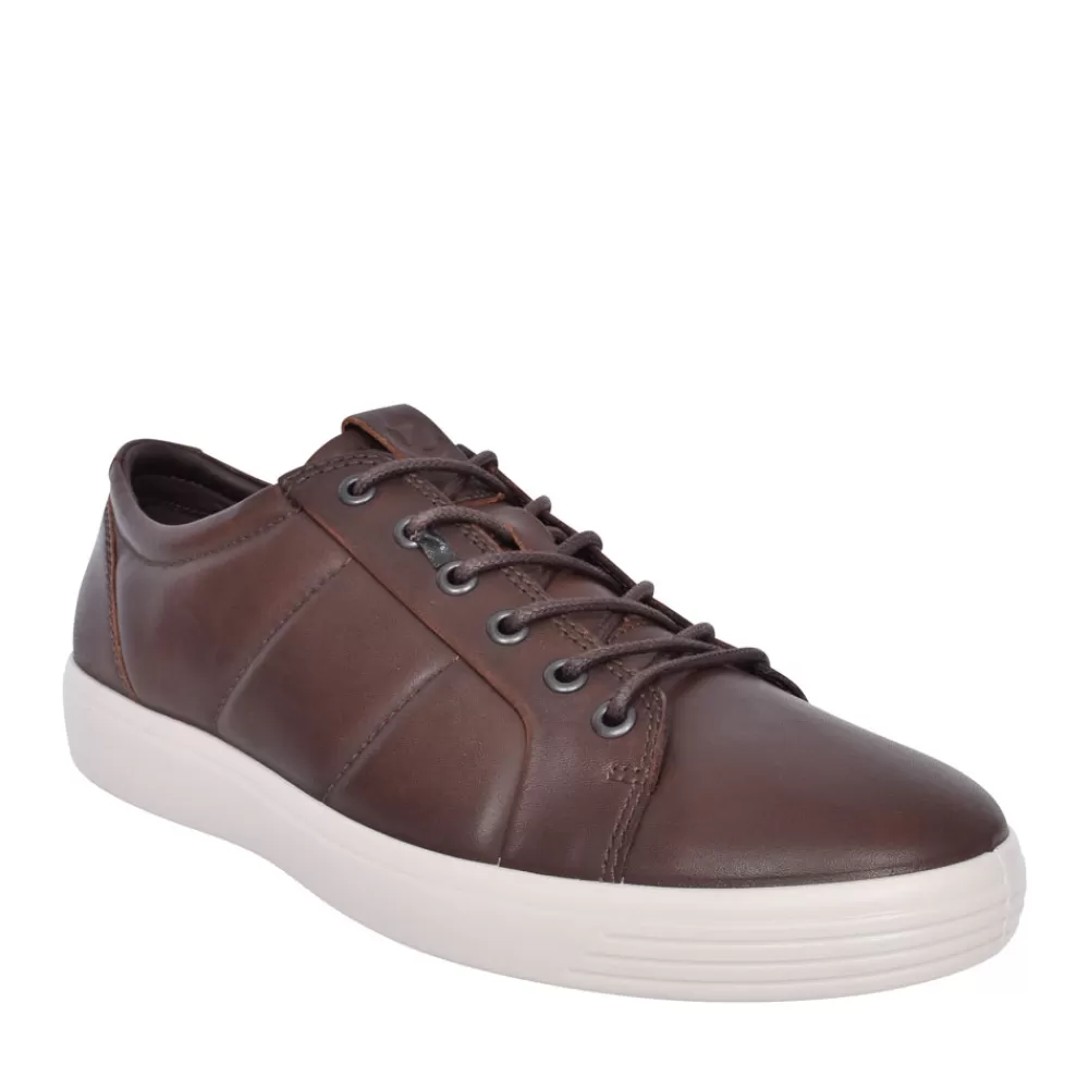 Mens ECCO 470144 Soft 7 Casual Laced Shoe For Men In Tan