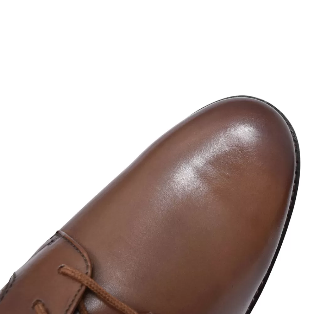 Mens CLARKS Becken Lace Leather H Fit Laced Shoe For Men In Tan