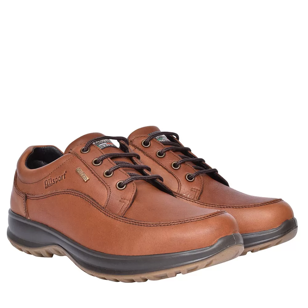 Mens GRISPORT Bmg050 Livingston Tan Laced Walking Shoes For Men In Tan