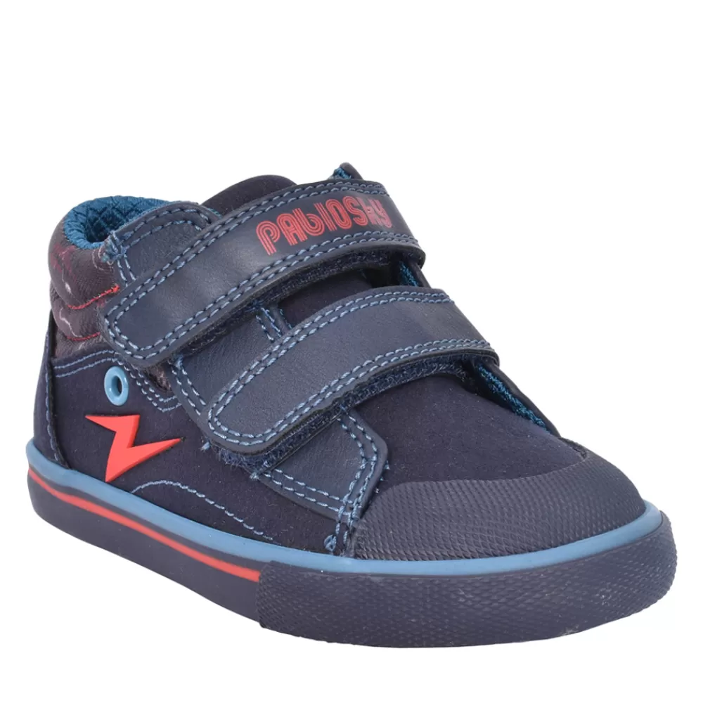 Kids PABLOSKY Boys 970020 Double Velcro Boot In Navy