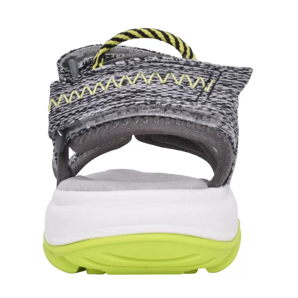 Kids CLARKS Boys Expo Sea Grey Combi Textile Sandal In Kids G Fit