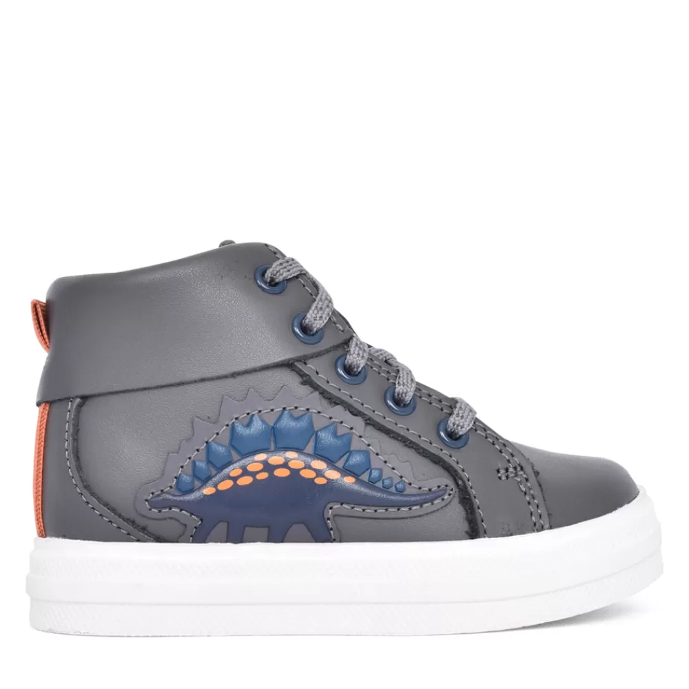 Kids CLARKS Boys Nova City Grey Print Boot In Kids F Fit