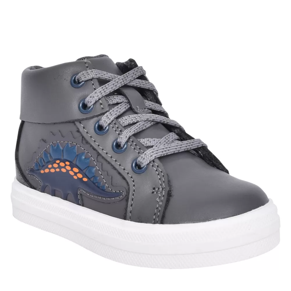 Kids CLARKS Boys Nova City Grey Print Boot In Kids F Fit