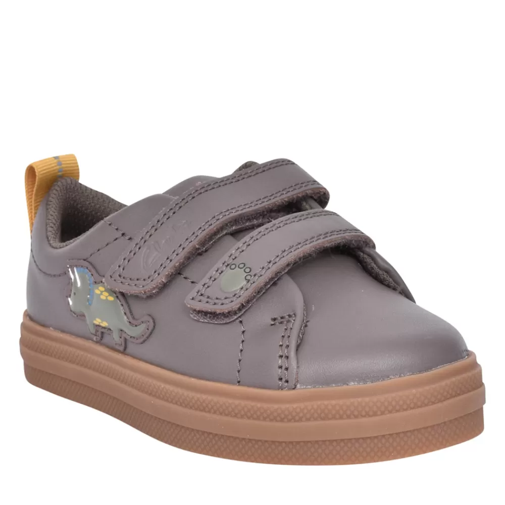 Kids CLARKS Boys Nova Early Khaki Print Shoe In Kids G Fit