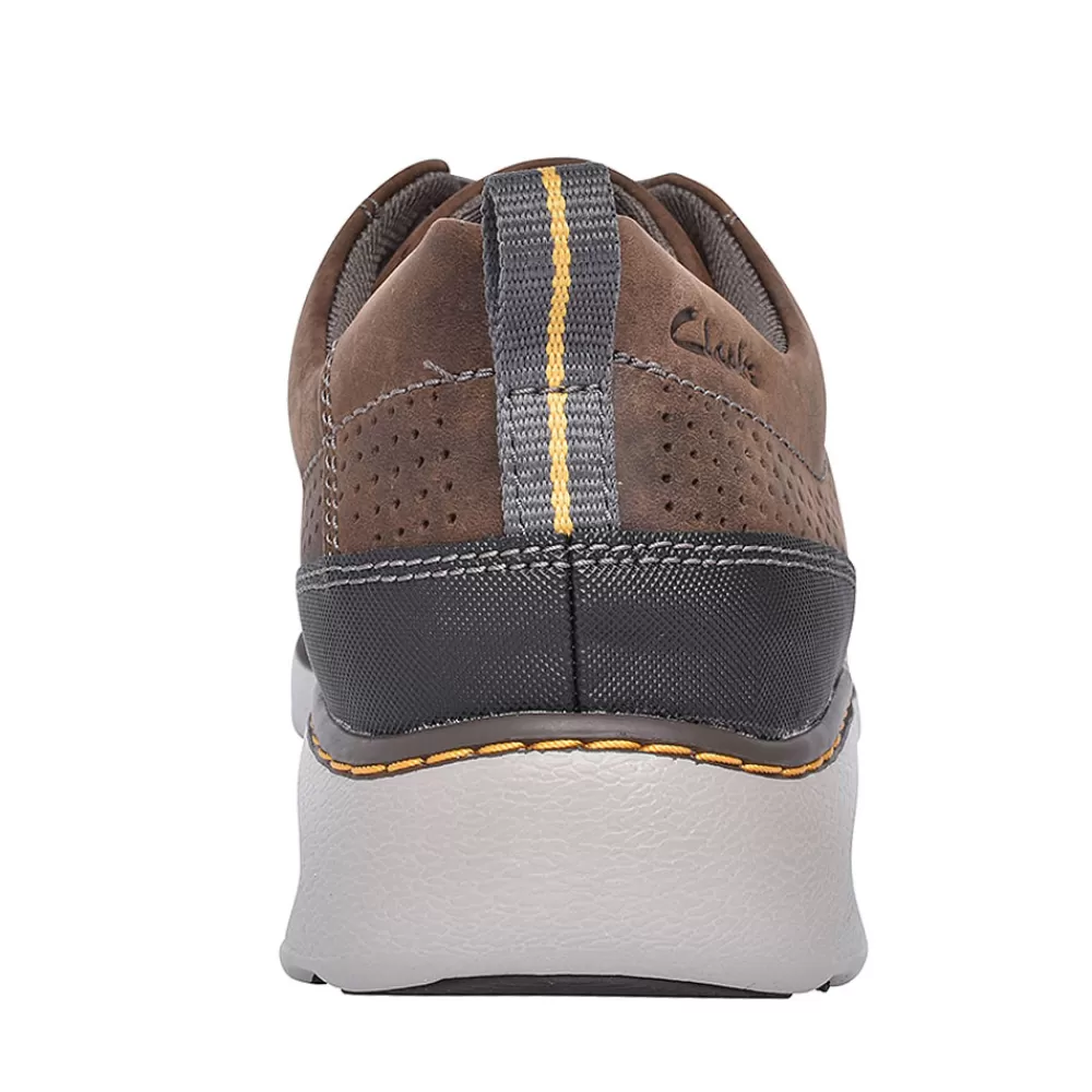 Mens CLARKS Charton Mix Dark Brown Leather G Fit Shoe In Dark Brown