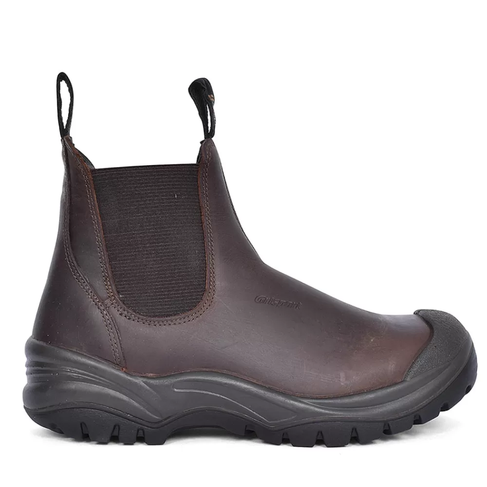 Mens GRISPORT Chukka Slip On Safety Boots For Men In Brown