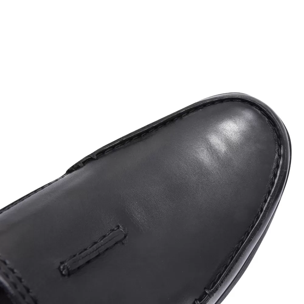 Mens CLARKS Cotrell Free Leather H Fit Slip On Shoe For Men In Blk Leather