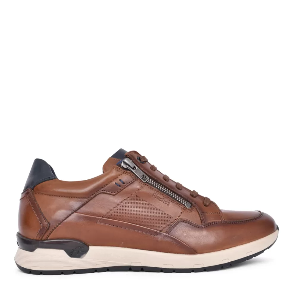 Mens FLUCHOS F1294 Emory Laced Trainer In Camel