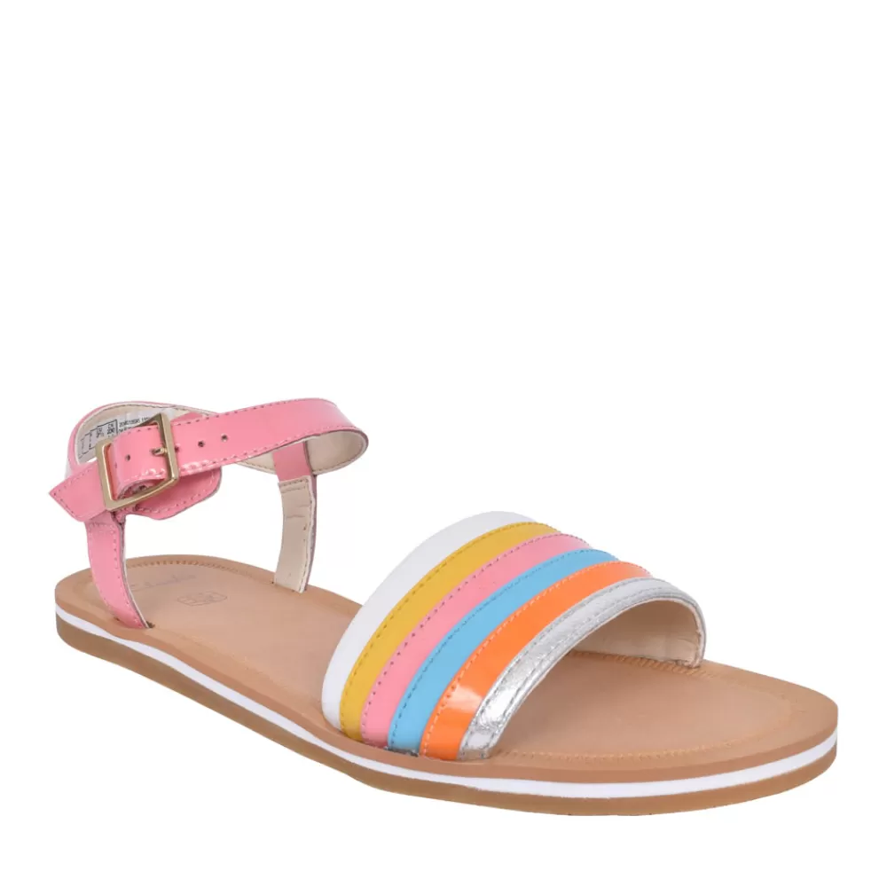 Kids CLARKS Finch Stride Multicolour Leather Sandal For Girls In Kids F Fit
