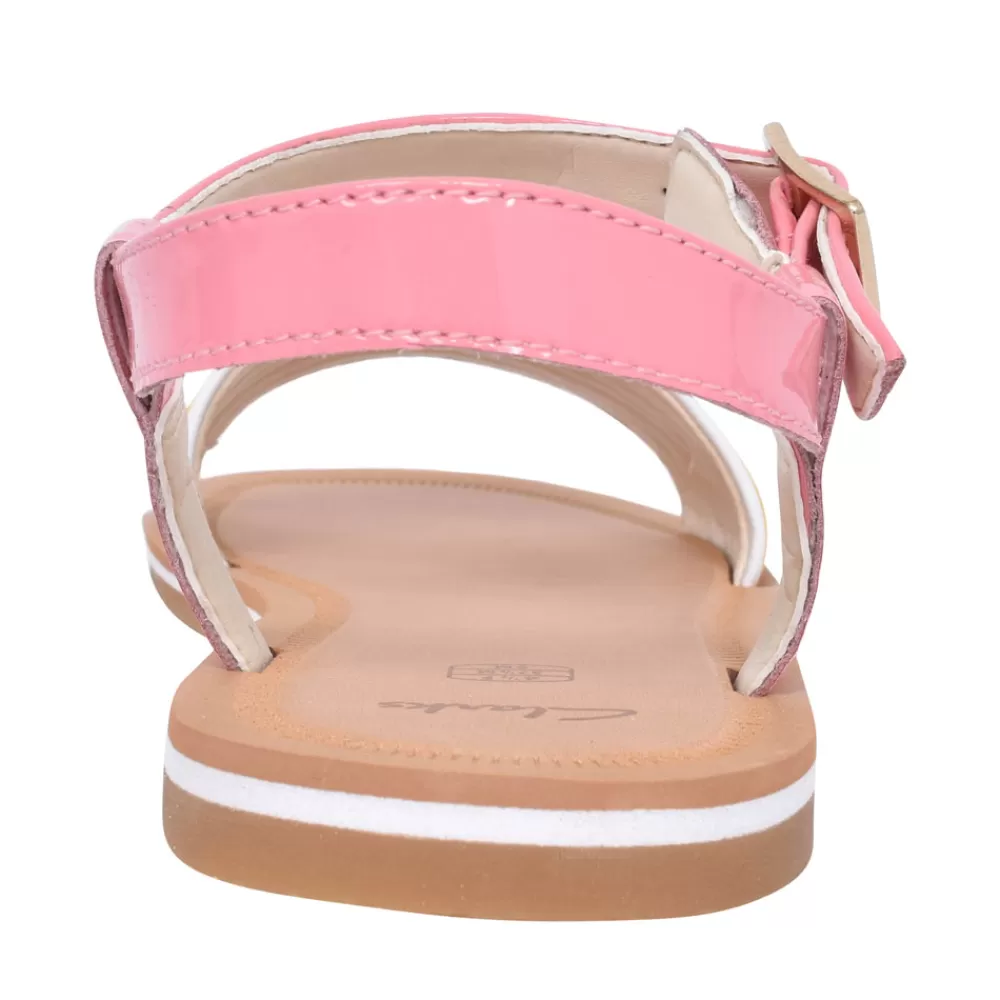 Kids CLARKS Finch Stride Multicolour Leather Sandal For Girls In Kids F Fit