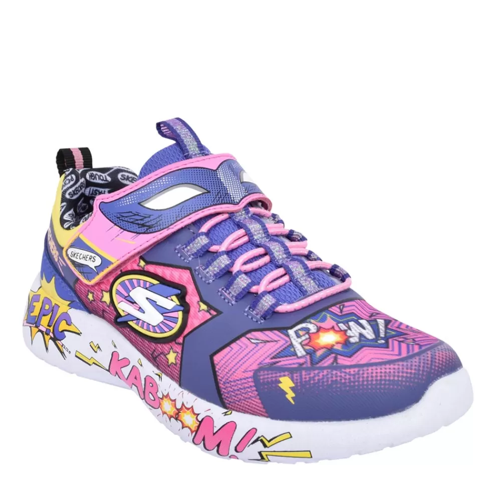 Kids SKECHERS Girls 302204L Dynamight Velcro Trainer In Pink