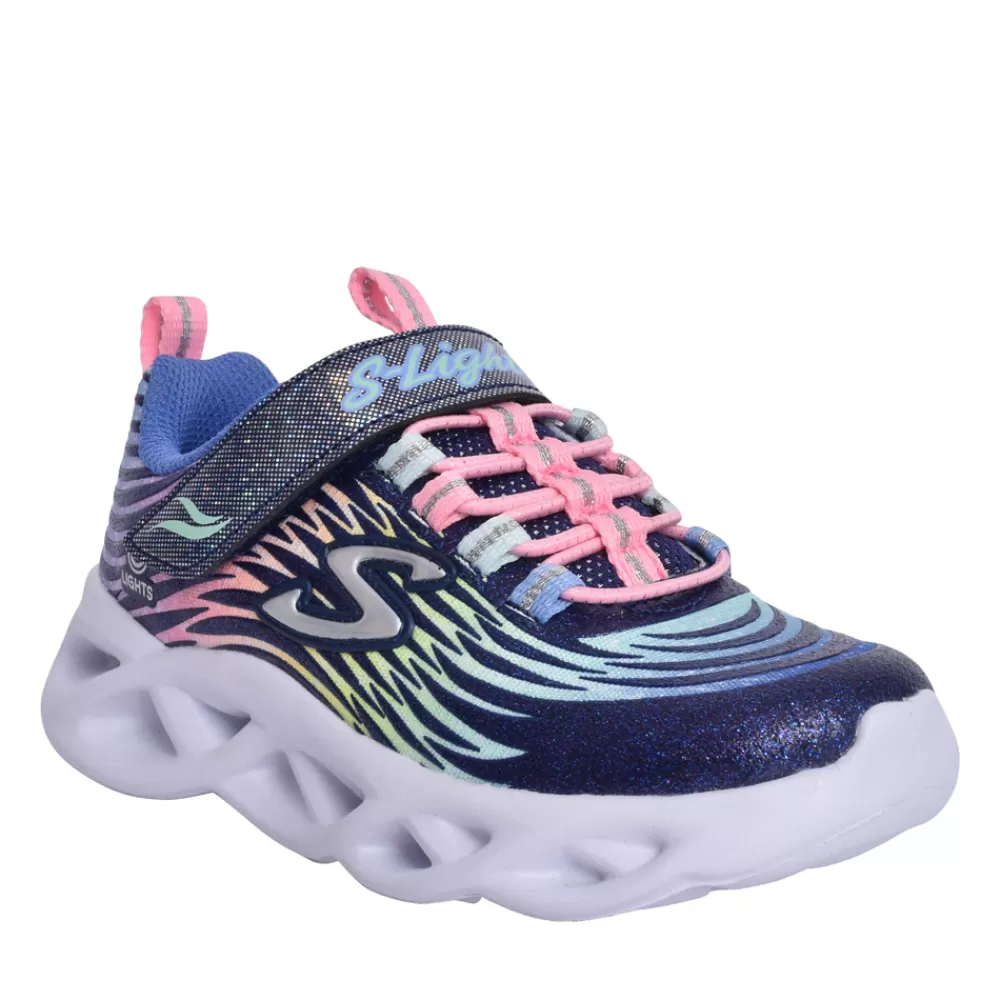 Kids SKECHERS Girls 302321L Twisty Brights Trainer In Navy