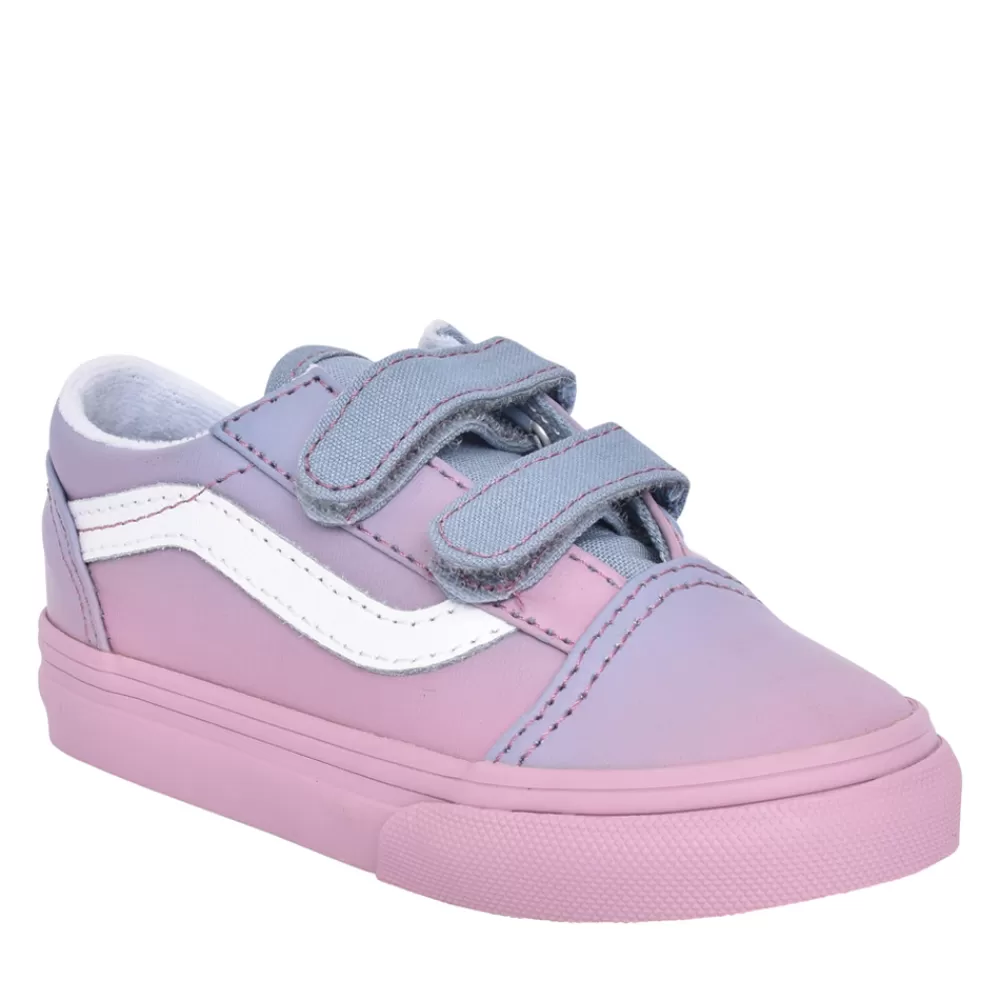 Kids VANS Girls Old Skool 2 Velcro Shoe In Lilac