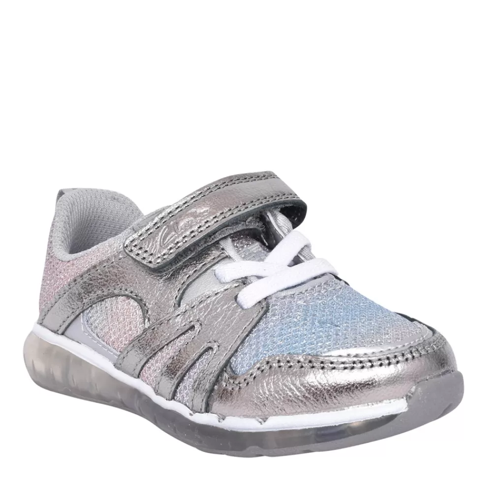 Kids CLARKS Girls Spark Sparky Lilac Trainer In Kids F Fit