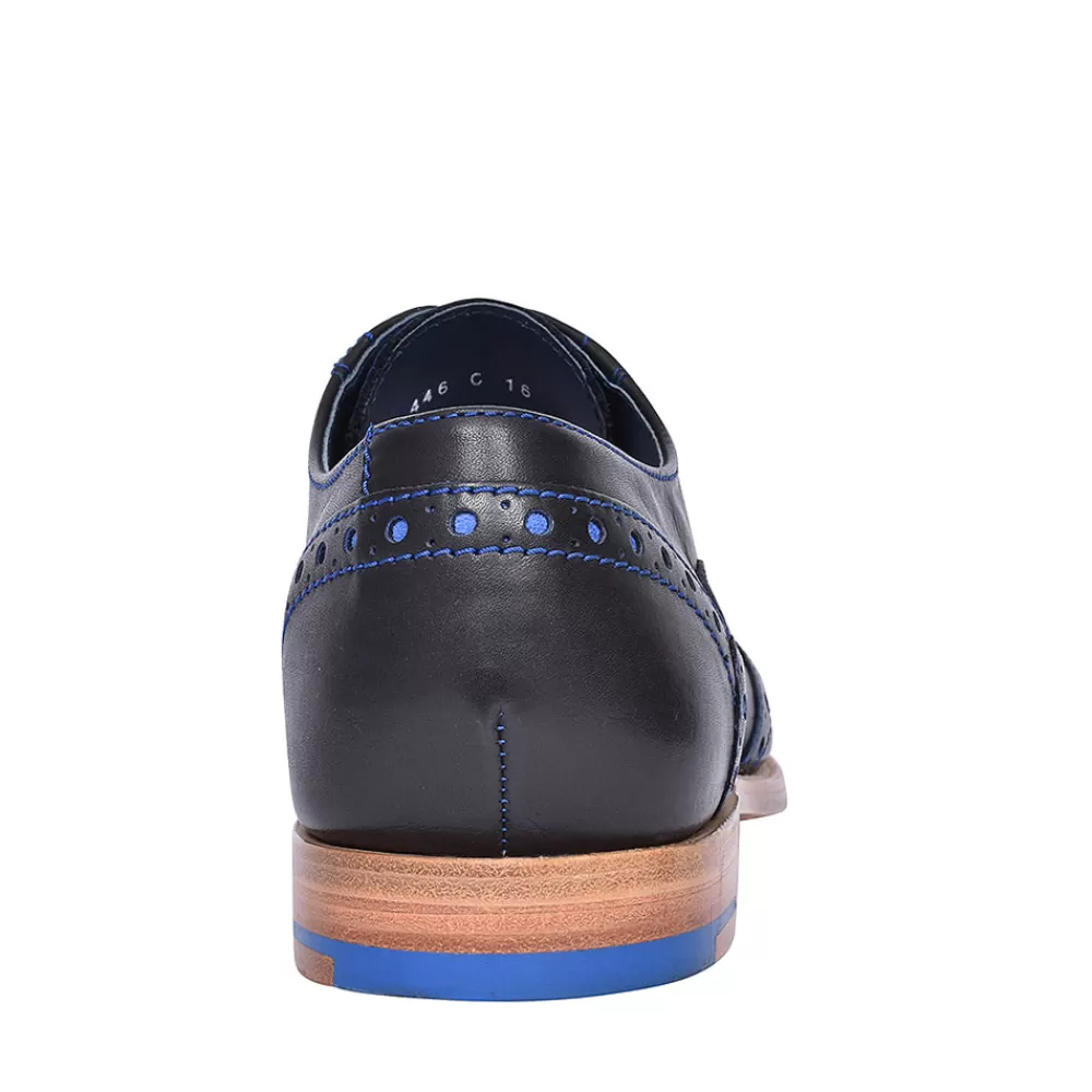 Mens BARKER Grant Leather Brogues For Men In Navy