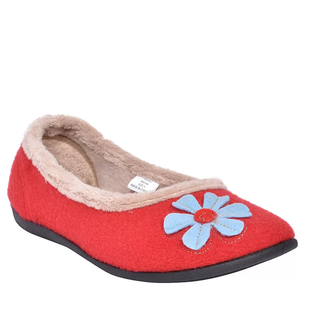 Ladies PADDERS Happy Flower Slipper For Ladies In Red