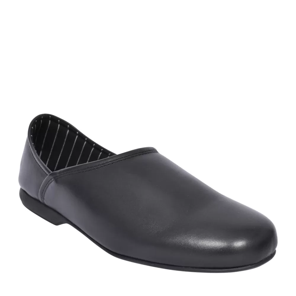 Mens CLARKS Harston Elite Leather G Fit Slipper For Men In Black