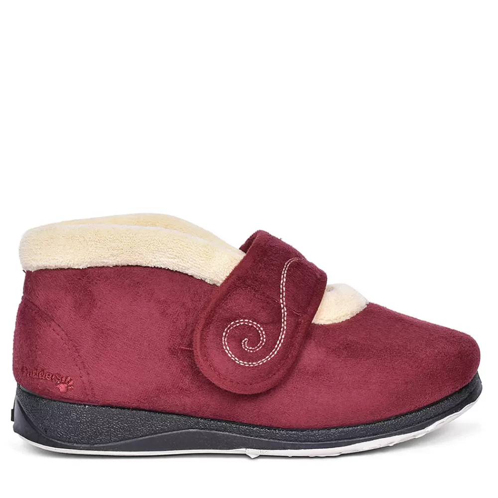 Ladies PADDERS Hush Bootie Slippers For Ladies In Burgandy