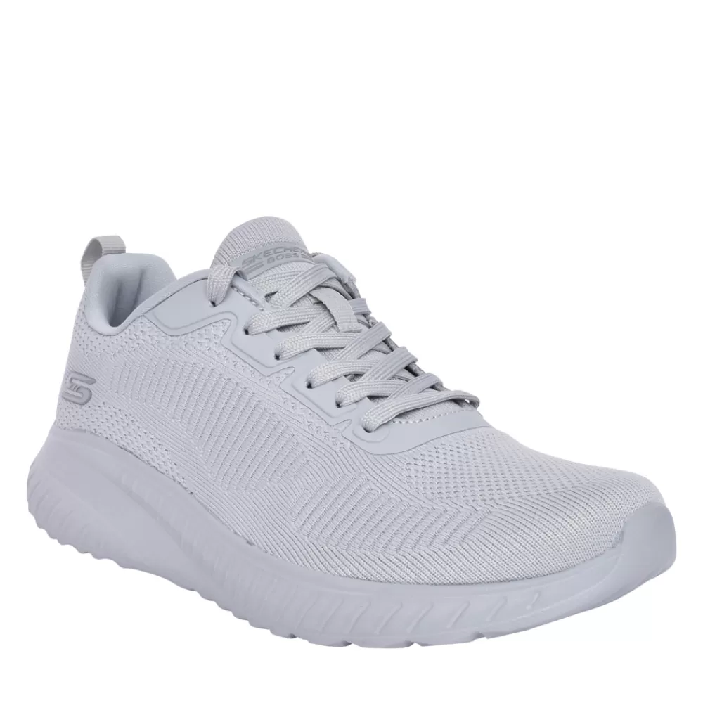Ladies SKECHERS Ladies 117209 Bobs Sport Squad Trainer In Light Grey