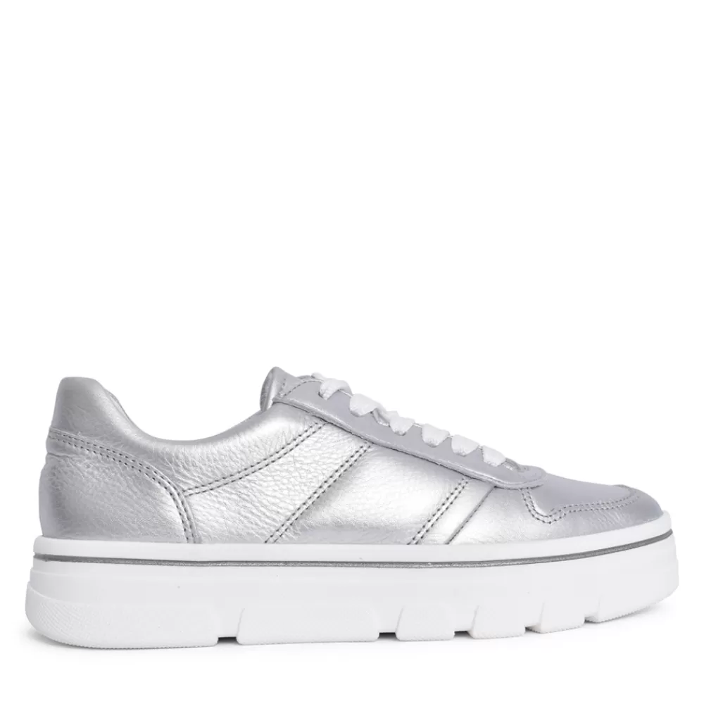 Ladies ARA Ladies 12-47101 Laced Trainer In Silver