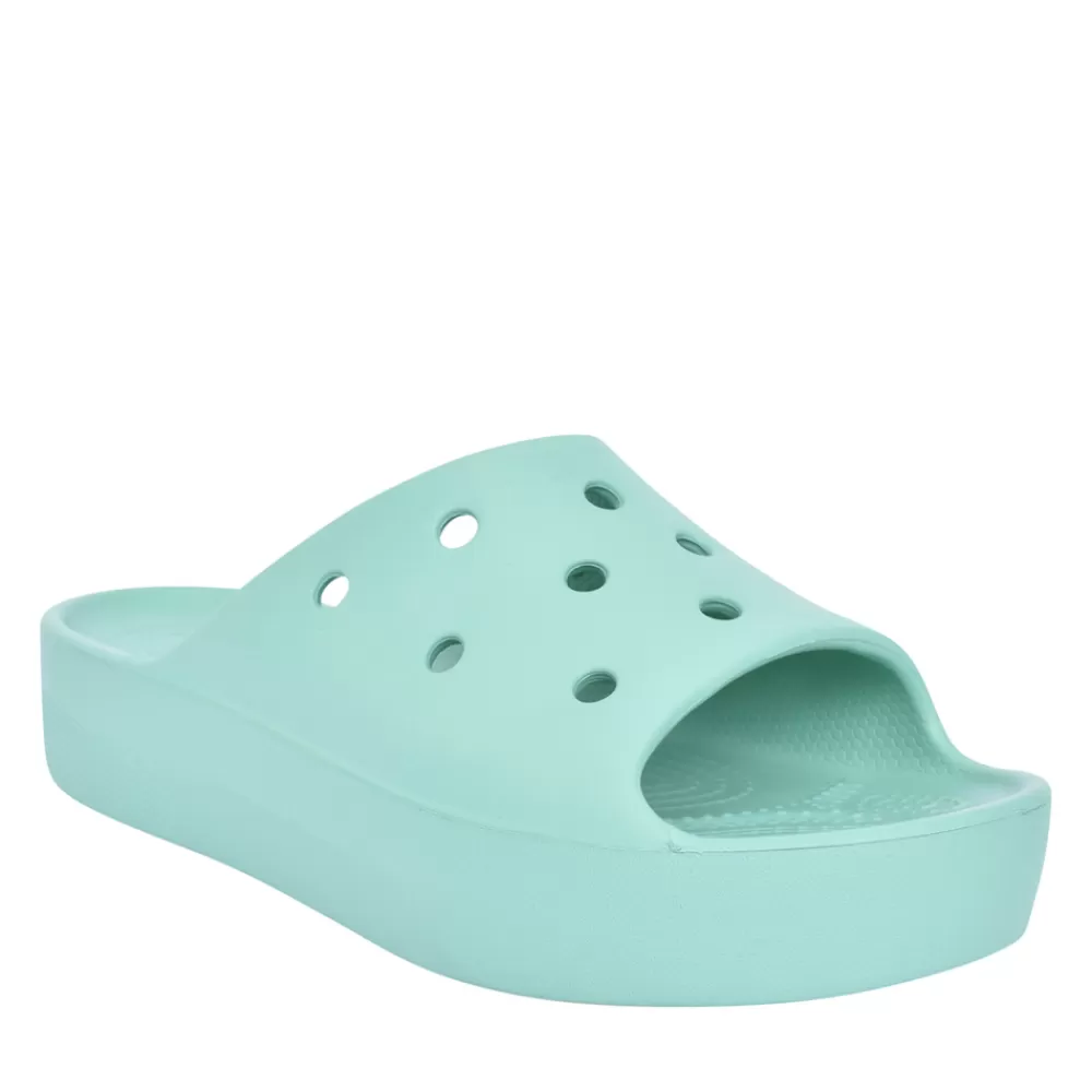 Ladies CROCS Ladies 208180 Classic Platform Slide In Jade