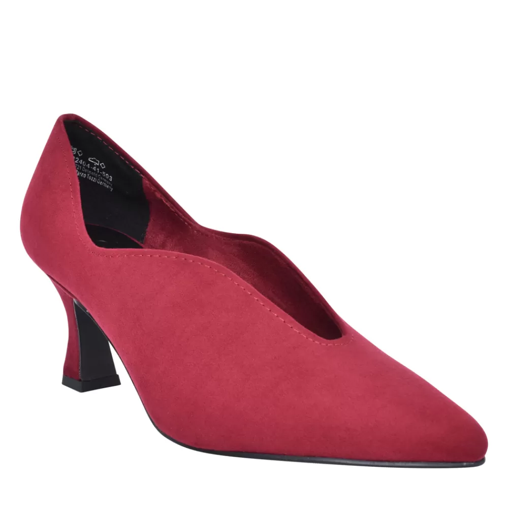 Ladies MARCO TOZZI Ladies 2-22404 High Heel Court Shoe In Red