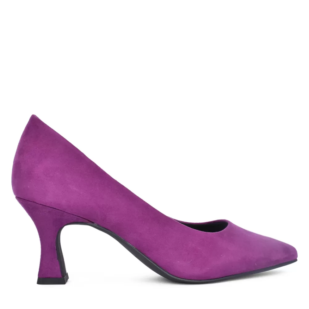 Ladies MARCO TOZZI Ladies 2-22418 High Heel Court Shoe In Purple