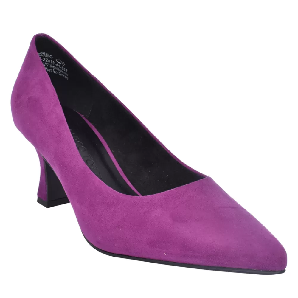 Ladies MARCO TOZZI Ladies 2-22418 High Heel Court Shoe In Purple