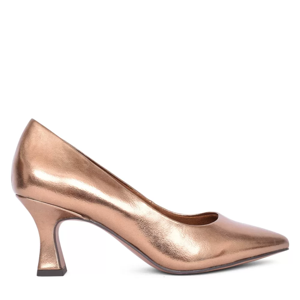 Ladies MARCO TOZZI Ladies 2-22420 High Heel Court Shoe In Bronze