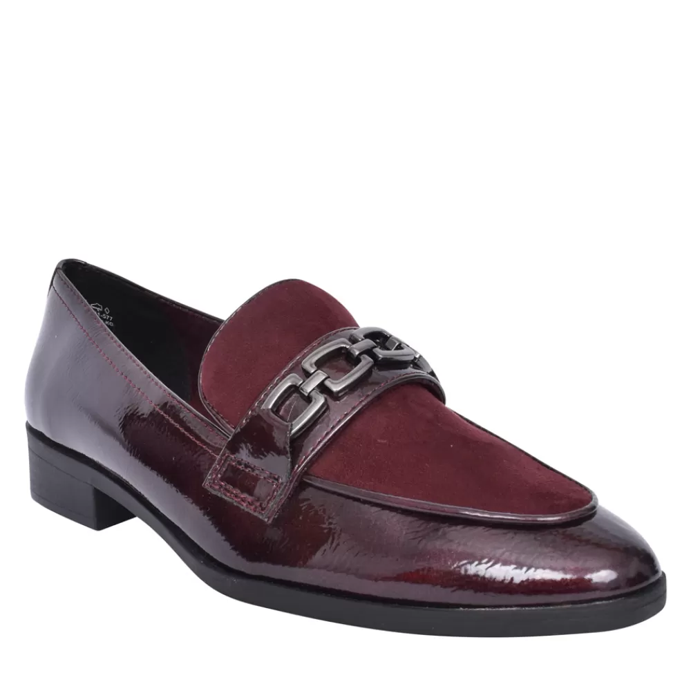 Ladies MARCO TOZZI Ladies 2-24306 Slip-On Shoe In Burgandy