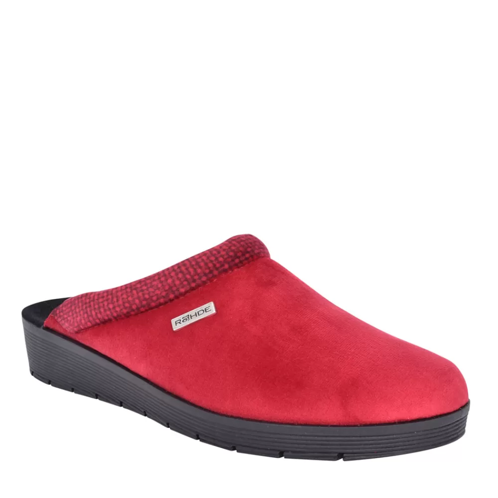 Ladies ROHDE Ladies 2336 Roma Mule Slipper In Red