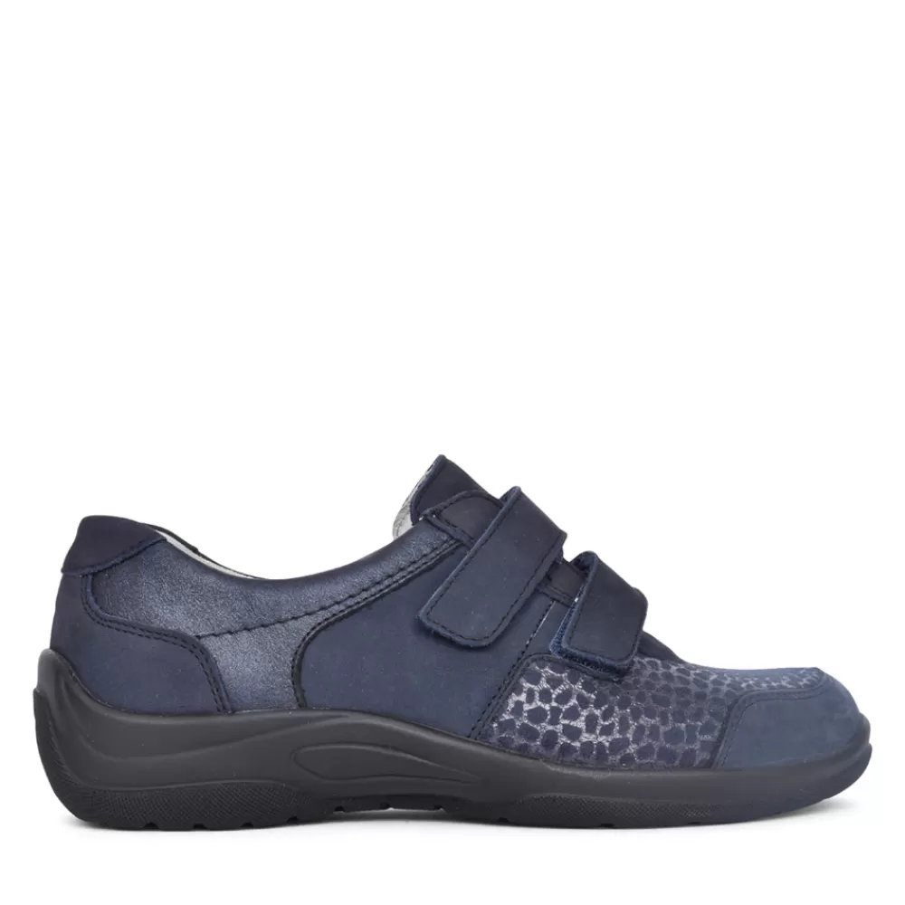 Ladies WALDLAUFER Ladies 312H01 Navy Hesna Velcro Shoe In Navy