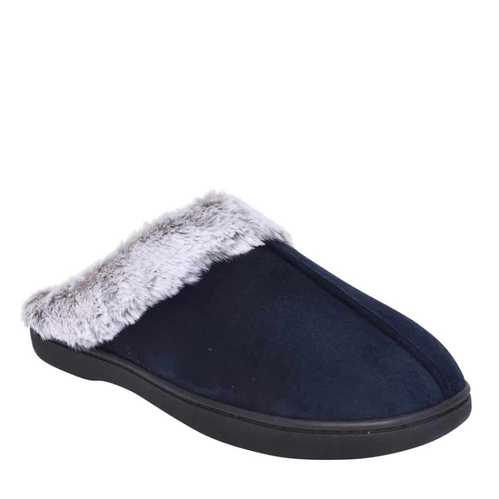 Ladies PADDERS Ladies 3283 Florrie Wide Fit Mule Slipper In Navy