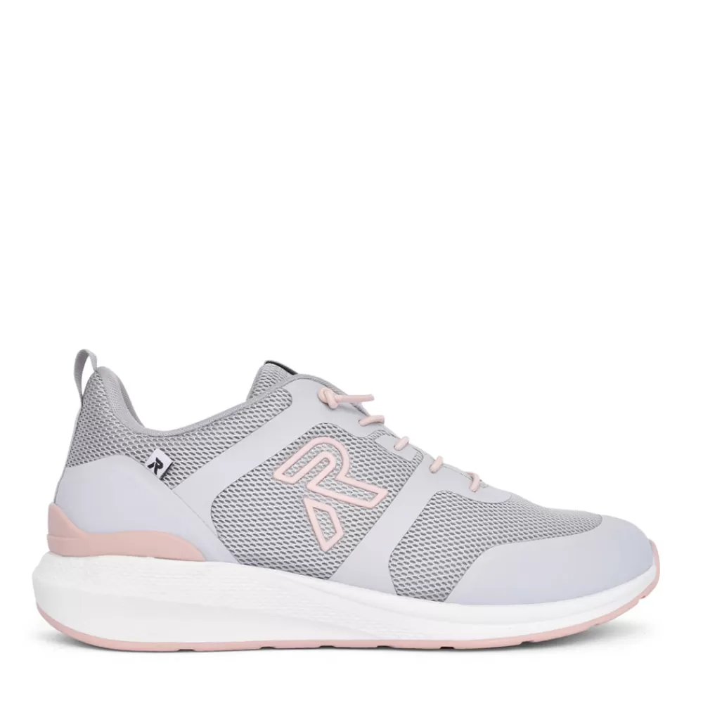 Ladies RIEKER Ladies 40102 Laced Trainer In Grey