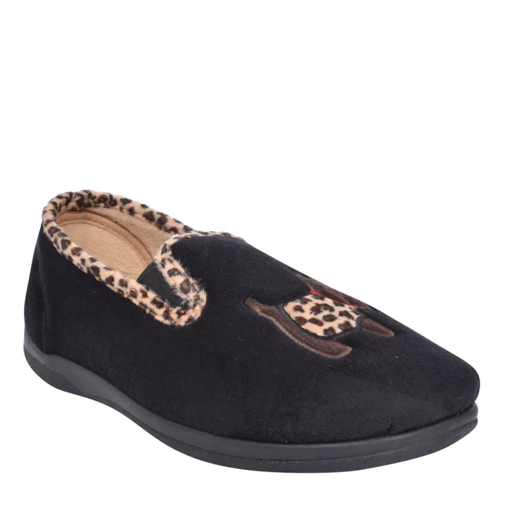 Ladies PADDERS Ladies 4082 Dandie Wide Fit Slipper In Black