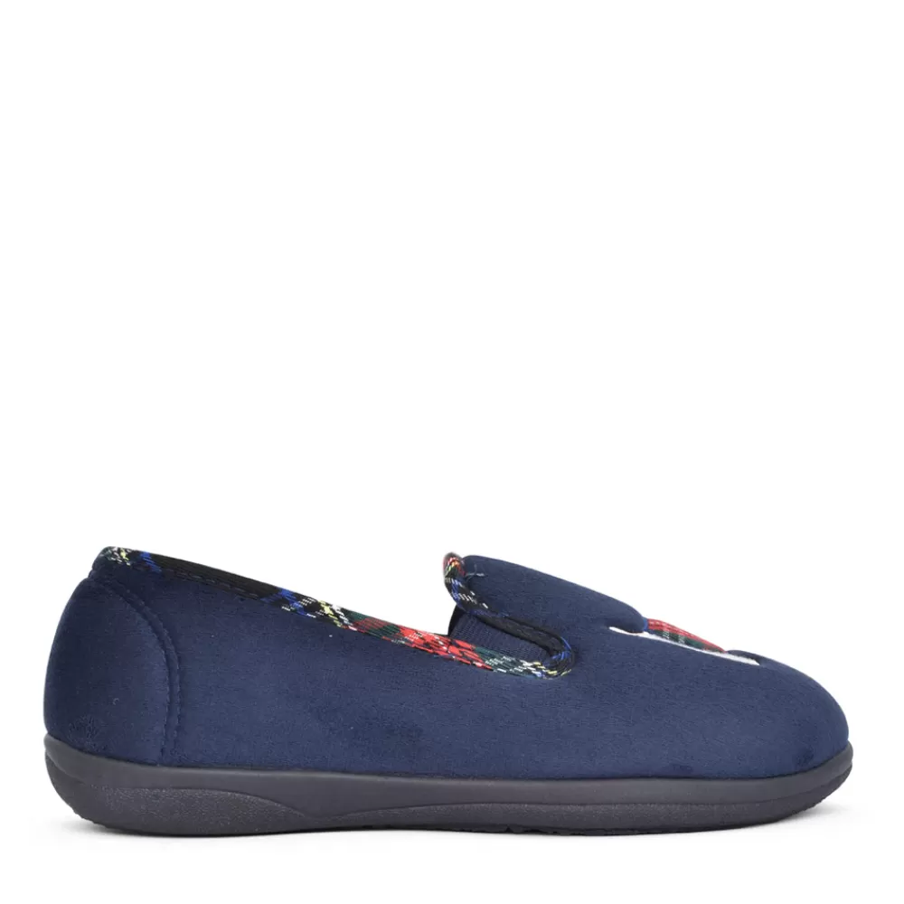 Ladies PADDERS Ladies 4082 Dandie Wide Fit Slipper In Navy