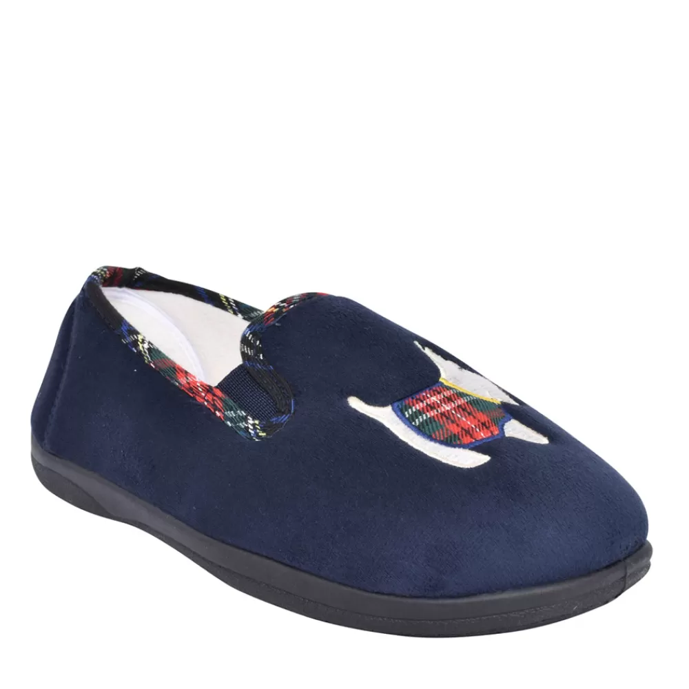 Ladies PADDERS Ladies 4082 Dandie Wide Fit Slipper In Navy