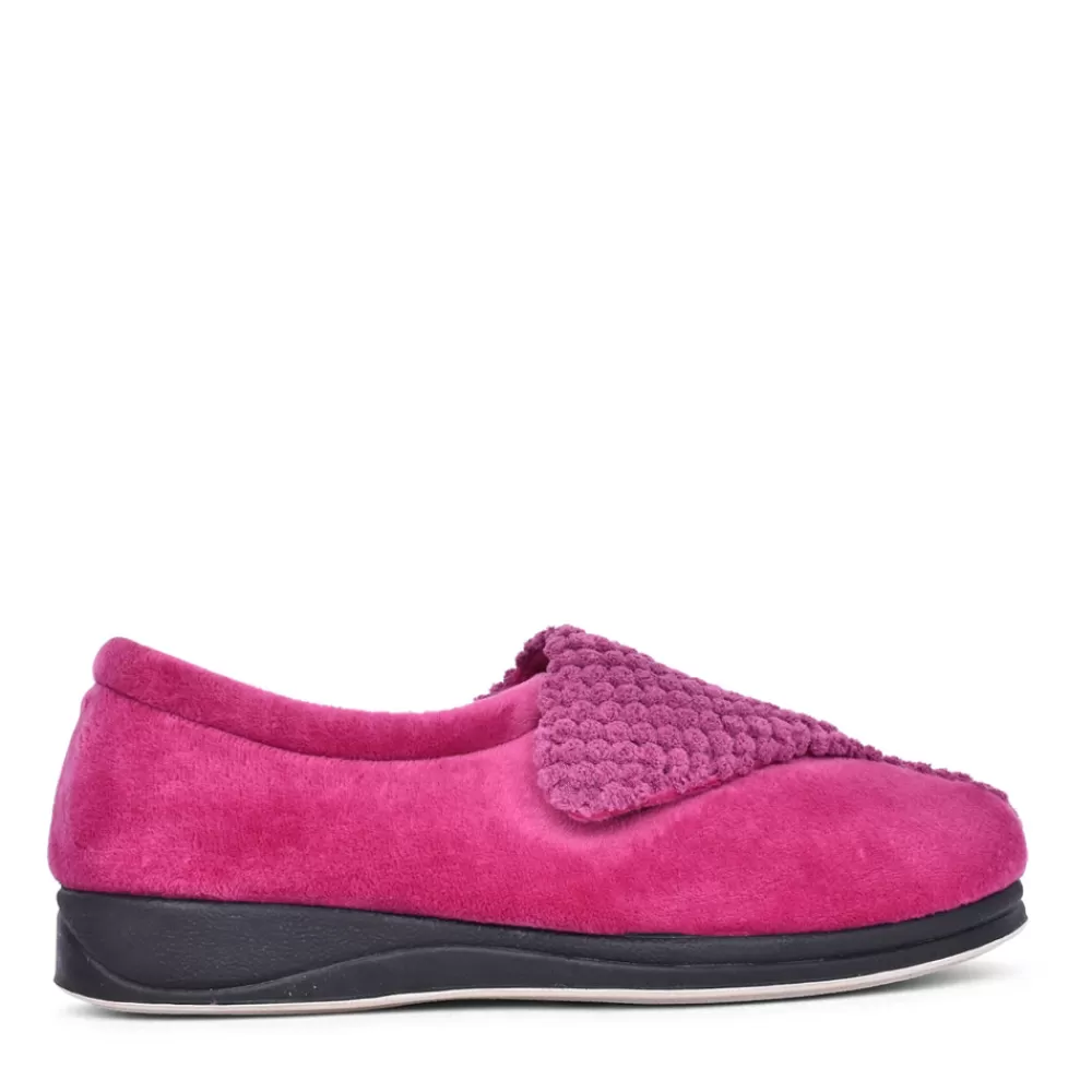 Ladies PADDERS Ladies 424N Hug Wide Fit Slipper In Pink