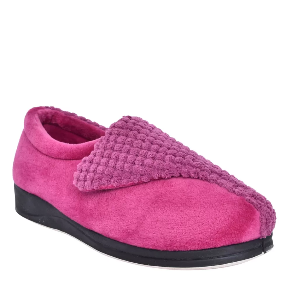 Ladies PADDERS Ladies 424N Hug Wide Fit Slipper In Pink