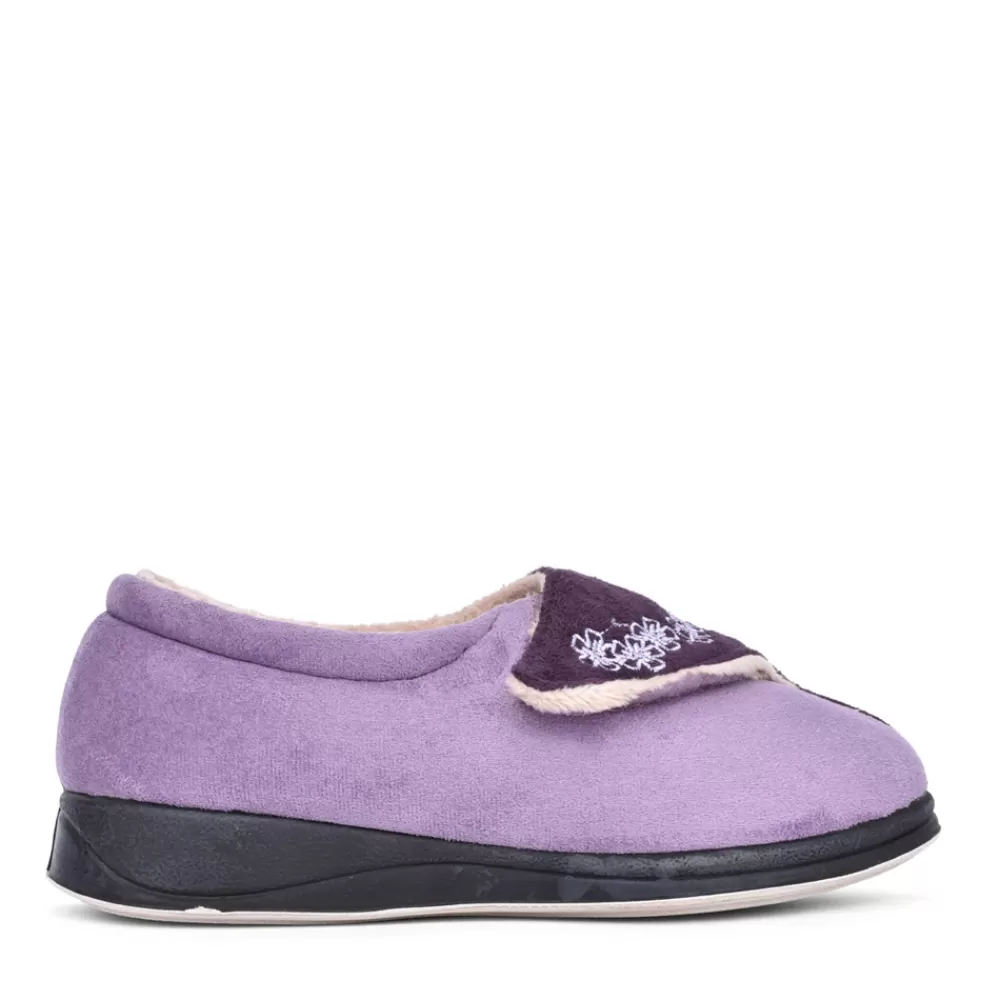 Ladies PADDERS Ladies 424N Hug Wide Fit Slipper In Purple