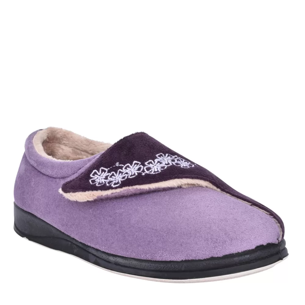 Ladies PADDERS Ladies 424N Hug Wide Fit Slipper In Purple