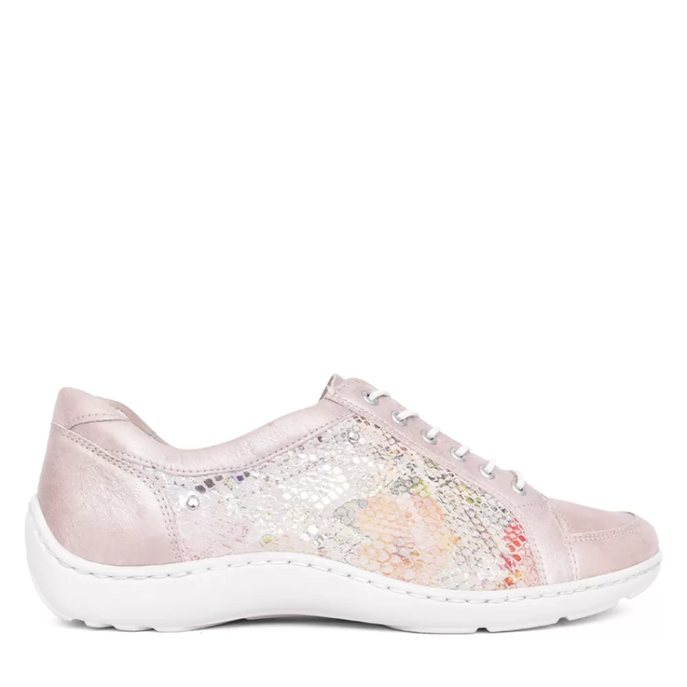 Ladies WALDLAUFER Ladies 496005 Laced Trainer In Rose