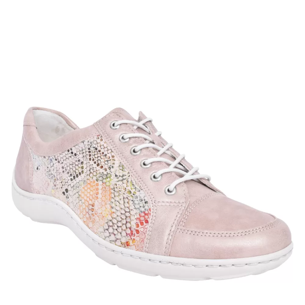 Ladies WALDLAUFER Ladies 496005 Laced Trainer In Rose