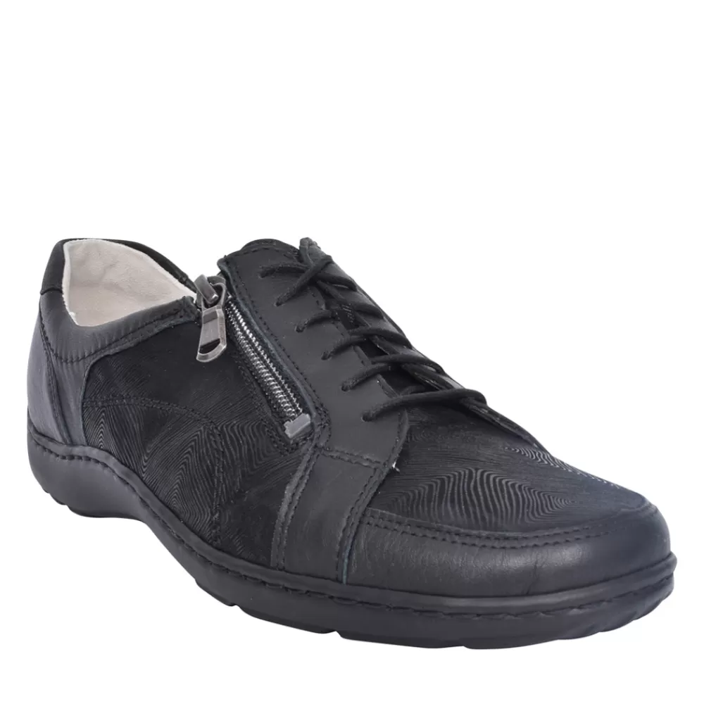 Ladies WALDLAUFER Ladies 496042 Black Henni Laced Shoe In Black