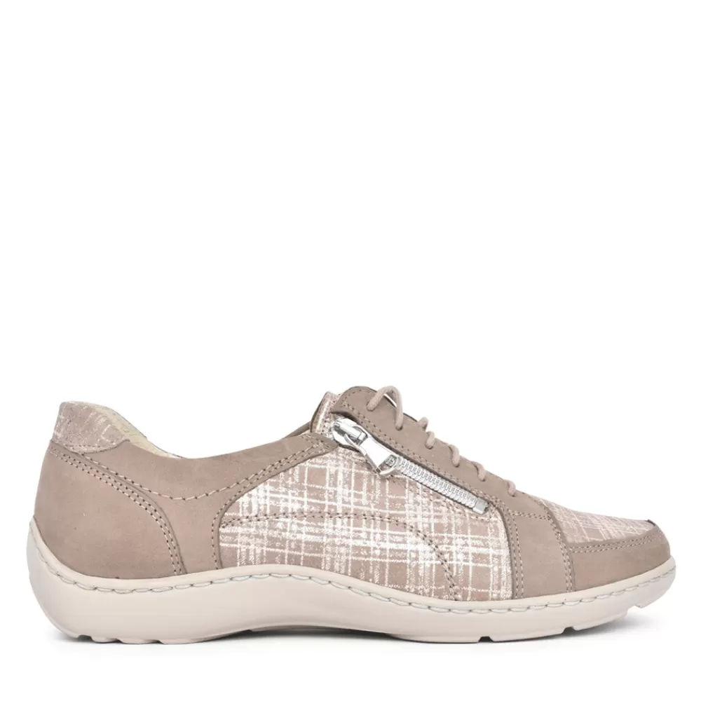 Ladies WALDLAUFER Ladies 496042 Henni Casual Shoe In Beige