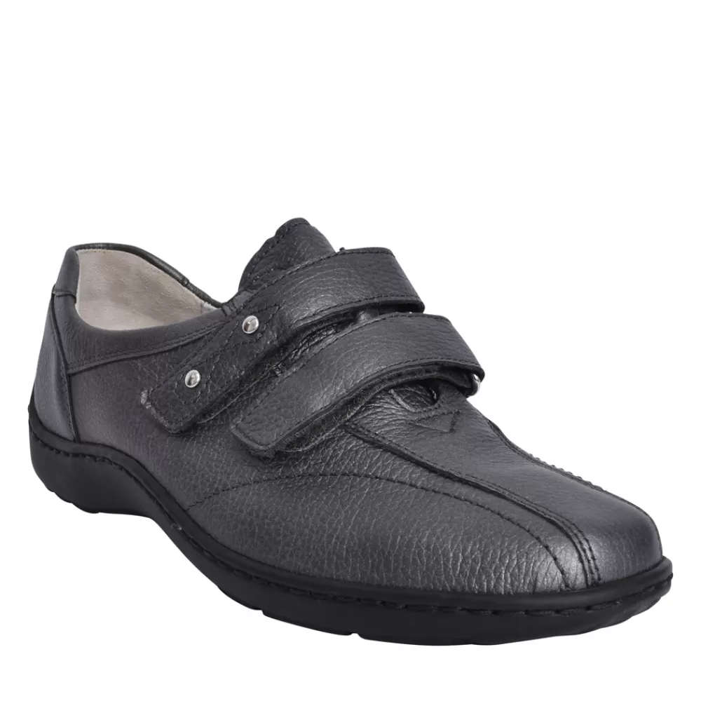 Ladies WALDLAUFER Ladies 496301 Henni Velcro Shoe In Pewter