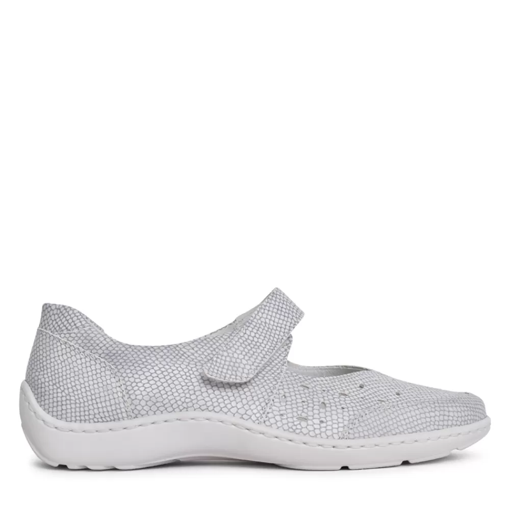 Ladies WALDLAUFER Ladies 496325 Henni Velcro Shoe In Silver