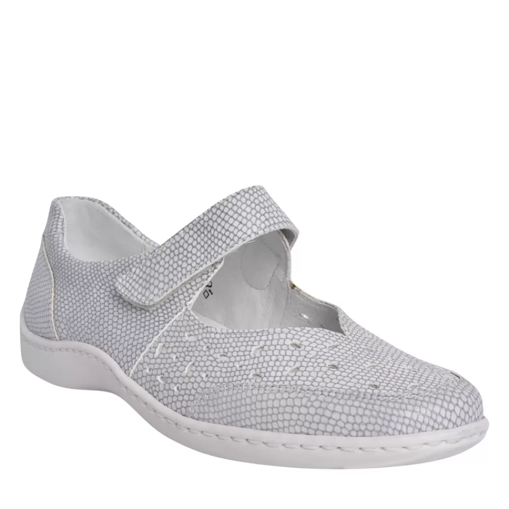 Ladies WALDLAUFER Ladies 496325 Henni Velcro Shoe In Silver