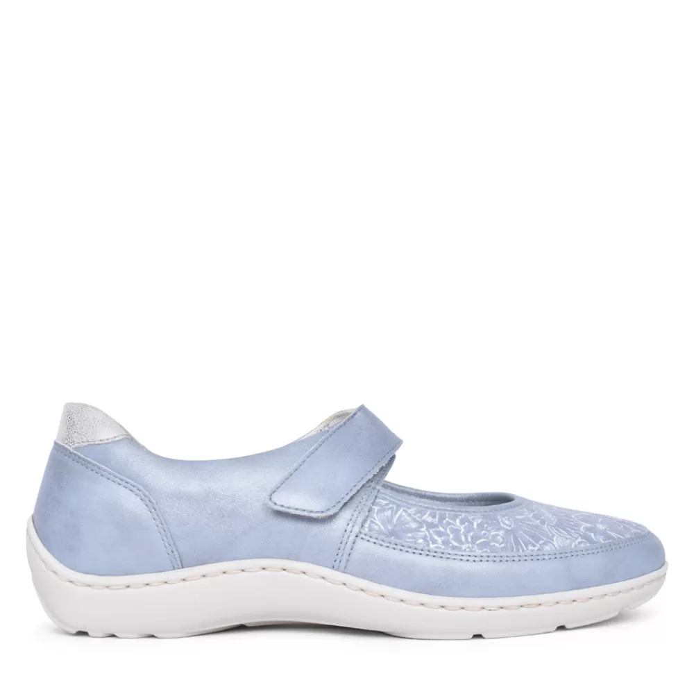 Ladies WALDLAUFER Ladies 496H33 Sky Blue Henni Velcro Shoe In Sky Blue