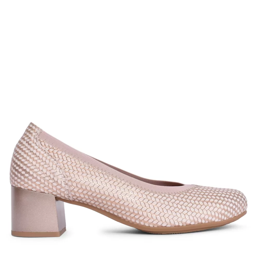 Ladies PITILLOS Ladies 5090 Low Heel Court Shoe In Nude